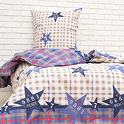 Підліткова постільна білизна 10-0469 Blue Beige бязь-gold Nostra