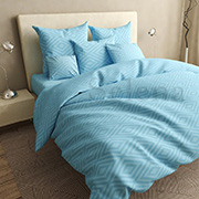 Постельное белье бязь люкс Ромбики голубые Selena 100964