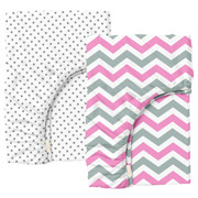 Дитячий набір з 2 простирадл на гумці Zigzag grey rose - Dots grey Cosas