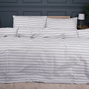 Постільна білизна 17-0600 Stripe White Gray ranforce-elite MirSon