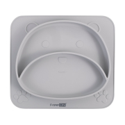 Силіконова тарілка FreeON Bear сірий