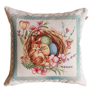 Наволочка декоративна гобеленова Зайчик в кошику Злагода Прованс