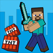 Картина за номерами 25х25 см Майнкрафт Стів та алмазний меч LED-підсвічування Santi 954927