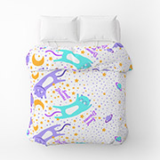 Пододеяльник Коты бязь Home Line бирюзовый