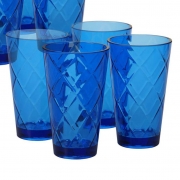 Набір склянок 4х650 мл Алмазні грані Certified International 20420-set синій