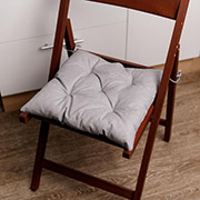 Подушка на стілець Листя Прованс сіра однотонна