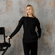 Джемпер жіночий в'язаний Ассоль з люрексом Art Knit чорний