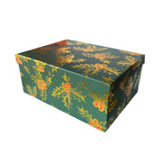 Коробка подарункова новорічна 285х210х125 мм Різдвяник золоте тиснення