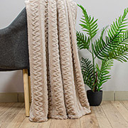 Флісовий плед Коса жакард Home Line бежевий