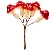 Гриб декоративний 3 см Мухомор 5 шт у пучку Yes! Fun 974383 глянець