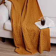 Плед в'язаний Hit Kosa-01 Прованс охра