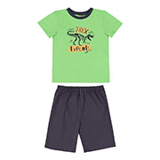 Піжама для хлопчика ПЖ54 футболка та шорти Бембі UX0-м'ятно-сірий