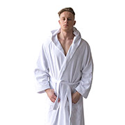 Халат махровий чоловічий з капюшоном Sleeper Set White Men Bath Robe