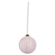 Куля новорічна 10 см Novogod'ko 973851 біла матова орнамент