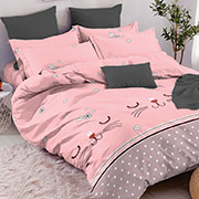 Підліткова постільна білизна Мяу pink 102176 бязь-люкс Selena