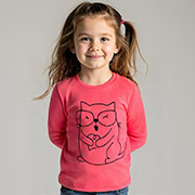 Лонгслів для дівчинки 0724304кіш селаник Татошка рожевий