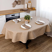 Скатертина овальна бавовняна Кориця Прованс мокко