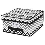 Короб складаний з кришкою 30x28x15 см Zigzag Handy Home ZSH-02 малий біло-сіро-чорний