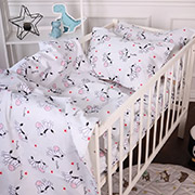 Постельное белье в детскую кроватку Kids Time 20-0040 Cute White Zebra бязь MirSon
