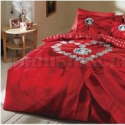 Постельное белье TAC перкаль Diana красный - Фото №2