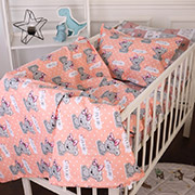 Постільна білизна в дитяче ліжечко Kids Time 20-0028 Little girl Teddy бязь MirSon
