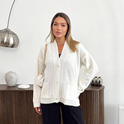 Кардиган жіночий Casual Wool Art Knit молочний