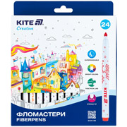 Фломастери 24 кольори Superwashable Creative Kite K-1153