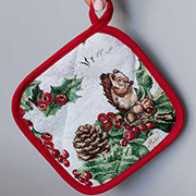 Прихватка кухонна новорічна гобеленова Squirrel Прованс 20х20 см в асортименті