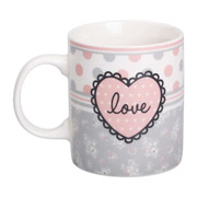 Чашка порцелянова 400 мл Love Liling Rongxiang Ceramic RX-N240143GKV сіра