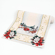 Раннер гобеленовий новорічний з люрексом Снігові забави Villa Grazia Premium