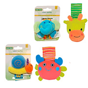 Брязкальце-браслет Baby Team AKT-8504 Крабик, Жирафчик, Слон, Равлик