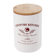 Банка для сипучих з бамбуковою кришкою 10х15 см 1000 мл Country kitchen Lefard 940-298
