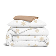 Підліткова постільна білизна Snowflakes Gold CS2 фланель Cosas простирадло на гумці