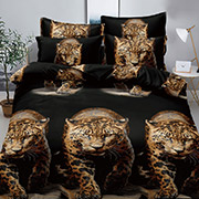 Постільна білизна Леопарди black 600346 полікотон Selena 600346