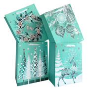 Пакет паперовий 26х32х10 см Новорічний ментол 291694