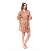 Халат жіночий короткий Nostra 00-0181 Natural Brown Active Сатин гладкофарбована