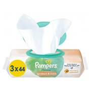Серветки дитячі вологі 3х44 шт Harmonie Protect and Care Pampers 8700216250672