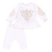 Костюм для дівчинки КС768 інтерлок Бембі 1G0-білий-бежевий