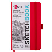 Скетчбук для графіки 13х21 см 80 л. тверда обкладинка Santi 743184 червоний