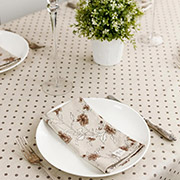 Скатертина бавовняна Горох коричневий Господиня Прованс