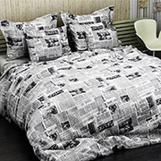 Постільна білизна Новини чорно-білі бязь-light Selena 150547