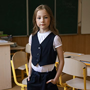 Жилетка для дівчинки ЖЛ54 джерсі Бембі 800-синій