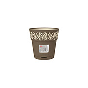 Горшок пластиковый круглый с автополивом Opera Gaia 15 см Stefanplast 88302 капучино-ваниль