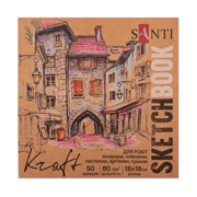 Скетчбук для графіки 18х18 см 50 л Santi 743248
