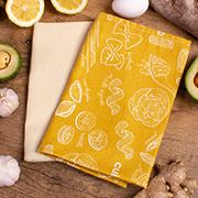 Набір із 2 кухонних рушників 630 Beige Pasta рогожа-напівпанама Mirson