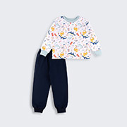 Піжама байкова ПЖ55 Бембі 181-білий-синій-малюнок