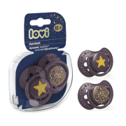 LOVI Пустушка силіконова динамічна 18 м-ців 2 шт. Stardust - фіолетова фіолетовий