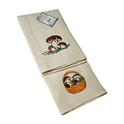 Набір кухонних вафельних рушників з вишивкою Гриби диз-9 Ярослав