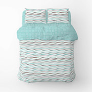 Постільна білизна з бязі Хвилі та клітинка Home Line бірюзовий