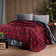 Спальний комплект Plaid red First choice плед, простирадло і наволочки